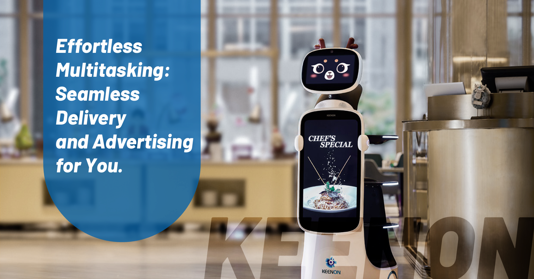 ROBOT phục vụ kết hợp quảng cáo DinnerBot T10