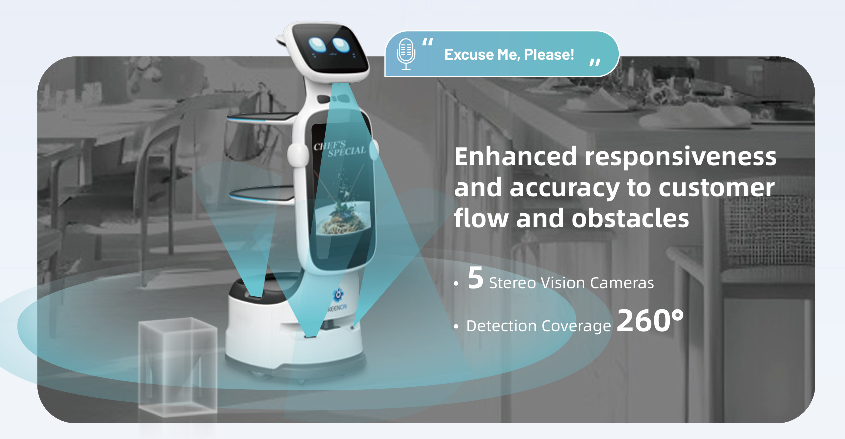 ROBOT phục vụ kết hợp quảng cáo DinnerBot T11