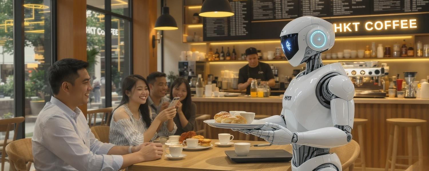 robot keenon phục vụ nhà hàng khách sạn quán cà phê hkt solutions-1